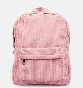 Zaino da <span class=keywords><strong>donna</strong></span> <span class=keywords><strong>rosa</strong></span> in velluto a coste per ragazze adolescenti in materiale personalizzato - Product Image 4