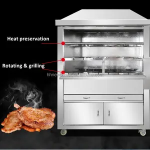 Grelhador elétrico vertical para peixes, máquina torrador de kebab Shawarma, automática, com hotel, churrasqueira elétrica