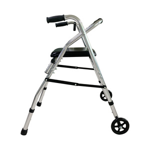 Walker <b>Rollator</b> With Seat Aluminum Alloy Foldable For Elderly Mobility Aid - Product Image 2