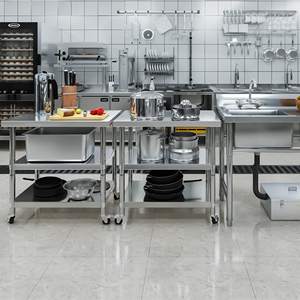 Étagère de Rangement pour Condiments en Acier Inoxydable - Étagère de Préparation Professionnelle pour <span class=keywords><strong>Chef</strong></span>, Étagère de Rangement pour Table de Travail de Cuisine - Product Image 4