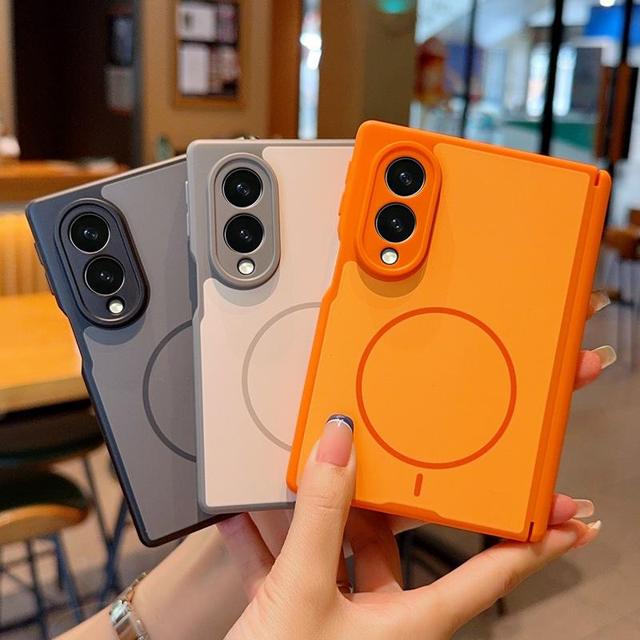 Matte Magnetic Phone Case for Samsung Galaxy Z Fold 8, Hinge Full Coverage Hard PC Shockproof Foldable Protective Cover