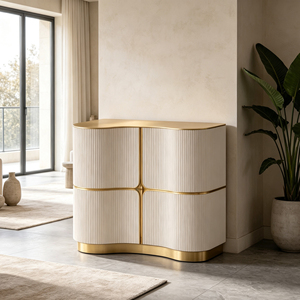 Cómoda Retro Roja Brillante con Forma de Burbuja, Acabado Brillante, Cuatro Patas, Mueble de Almacenamiento para Apartamentos Residenciales de Alta Gama - Product Image 6