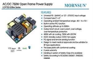 Fuente de Alimentación Conmutada ZYSY Mornsun SMPS 750W LOF-20B12 W V 58A de Marco Abierto para Uso Médico con Función PFC - Product Image 4