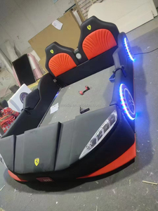 Cama de coche para niños bonita y moderna, coche de carreras creativo de cuero, cama doble, muebles de dormitorio para niño y niña, juego de dormitorio, cama de coche para niño - Product Image 4