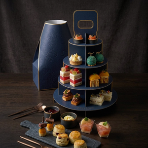 Boîte à gâteau ronde personnalisée à quatre étages avec poignée et plusieurs niveaux, design de boîte de présentation de gâteau pour mariage et fêtes commerciales - Product Image 5