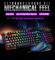 Clavier et souris de jeu sans quantité minimale de commande bas PC de jeu LED Usb Logo personnalisé Accessoires informatiques standard Stock filaire Ultra mince