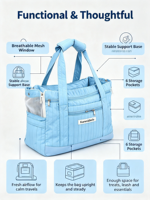 Lit de transport pour petits chiens et chats avec tissu en polyester et nylon, coussin doux, design détachable, base de support en PC, fabricant OEM