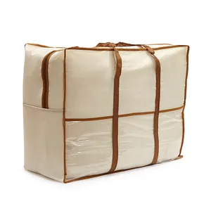 Bolsa de almacenamiento de ropa de gran capacidad con mango, manta, edredón de tela, bolsa de almacenamiento para colchas