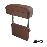 Nouvelle vente chaude : Boîte de rangement d'accoudoir avant de voiture Merak MK-6912 avec coussin réglable, en cuir PU et acier inoxydable, noir, ajustement universel