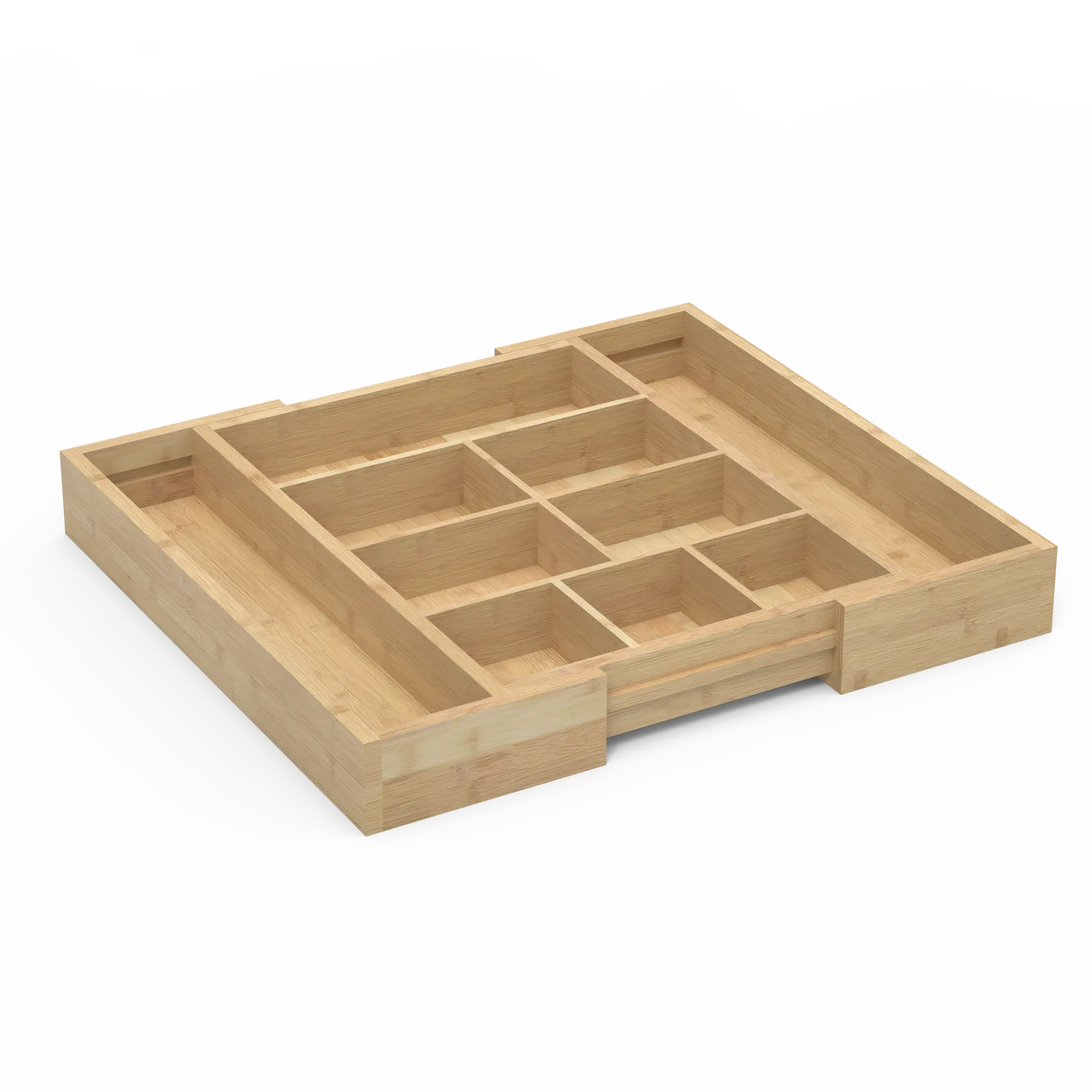 HOSTK Cutlery Tray for Kitchen Adjustable Bamboo Expandable Silverware Organizer with Removable Dividers