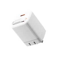 Pengisi Daya Dinding USB 30W ZH-2U103T OEM/ODM Colokan US PD QC3.0 Kabel Retraktil Port GaN AC/Type-C untuk Earphone