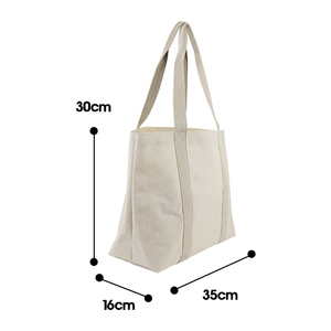 Sac fourre-tout en toile écologique personnalisé avec bandoulière, option logo personnalisé pour le shopping et le rangement - Product Image 6