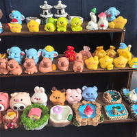 Figurines miniatures en résine 3D de dessin animé, corgi, ours, mouton, cochon, canard, fesses d'animaux, style de personnage, cupcakes, jouets pour enfants, ornements