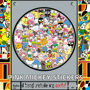 60 Pcs/set of Pink <strong>Mickey</strong> Cute Cartoon Vinyl <strong>Stickers</strong> DIY Notebook Account <strong>Mouse</strong> Waterproof PVC <strong>Sticker</strong> for Promotional Gifts - Product Image 2