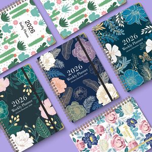 Venta al por mayor A5 2026 año A5 bobina calendario semanal mensual anual planificador diarios inglés cuaderno planificador - Product Image 2
