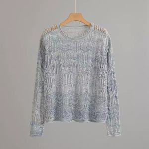 Maglione da <span class=keywords><strong>donna</strong></span> con Logo personalizzato maglieria primavera maglione girocollo di <span class=keywords><strong>lino</strong></span> a girocollo alla moda lavorato a <span class=keywords><strong>maglia</strong></span> - Product Image 4