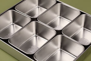 <span class=keywords><strong>Plateau</strong></span> multifonctionnel en acier inoxydable de qualité alimentaire à six compartiments, boîte de rangement métallique compartimentée, séparateur de <span class=keywords><strong>repas</strong></span> en acier inoxydable - Product Image 4