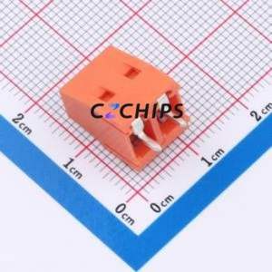 DB128V-5.0-2P-OG-S Screw Terminal Block Through hole Component (THT),P=5mm Connector 1x2P 5mm Orange Through Hole - Product Image 2