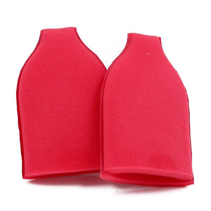 Красная варежка для пальцев автомобиля с гравировкой под заказ, восковая варежка, восковой аппликатор, губка с карманом для пальца