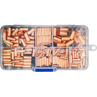 Kit de 250 connecteurs de bornes de tuyaux en cuivre plaqué laiton, cosses à sertir et douilles avec tube thermorétractable pour l'électricité
