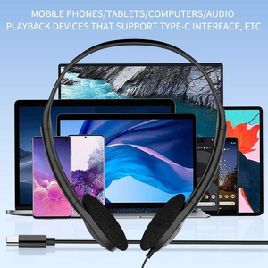 Casques téléphoniques filaires USB-C pour PC, ordinateur portable, téléphone portable, rotation à 180 degrés, utilisation en avion, étanchéité IPX-4, unité de haut-parleur de 30 mm - Product Image 4