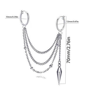 Cross Border Korean Style <b>Titanium</b> Steel Pendant Earrings Cartilage <b>Stud</b> Unisex Punk Daily Wear Fashion Jewelry - Product Image 2