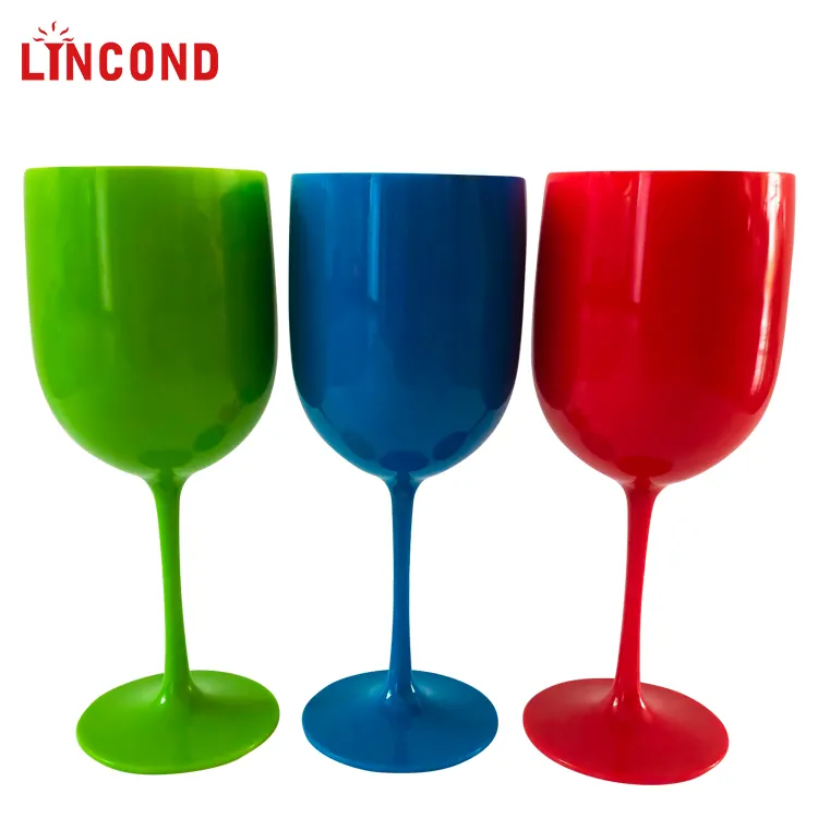 Lincond Promotion Acrylic Champagne Flutes Glass Reusable Plastic Wine Goblet for Wedding Party