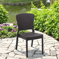 Chaise empilable en résine PP au design moderne, en plastique léger, en rotin, pour l'extérieur, le jardin, la plage, l'hôtel, la cuisine, le salon, les loisirs