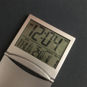 Desk Clock MT-033 LCD Display Battery Powered Alarm Clock With Calendar Temperature Student Timer Foldable Plastic Shell - Product Image 2
