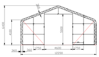 Abri de rangement pour garage extérieur GS avec structure en acier galvanisé et tissu PVC toutes saisons