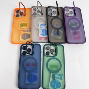Funda de teléfono de lujo con protector de lente para iPhone 16 15 14 13 12 11 Pro Max Plus soporte rápido magnético carga inalámbrica cubierta mate - Product Image 3