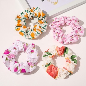 Coleteros MIO Personalizados con Estampado Múltiple, Diseño <span class=keywords><strong>de</strong></span> Plantas, Logotipo Personalizado, Coleteros <span class=keywords><strong>de</strong></span> Poliéster, Lazos para el Cabello con Frutas para Mujer - Product Image 5