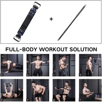 Wellshow Sport Portable Home Gym Set avec barre d'entraînement Banc de presse Set Squat Resistance Band Door Anchor