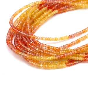 Cuentas de piedra Rondelle facetadas de zafiro amarillo Natural de grado AAA, cuentas de piedras preciosas sueltas para la fabricación de joyas - Product Image 2