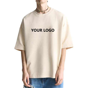 ผู้ผลิตเสื้อยืดเปล่าคุณภาพสูง 100% ผ้าฝ้าย เสื้อยืดโอเวอร์ไซส์เนื้อหนา ดีไซน์เนอร์เสื้อยืดผู้ชายแบบเรียบง่ายสำหรับฤดูร้อน - Product Image 1