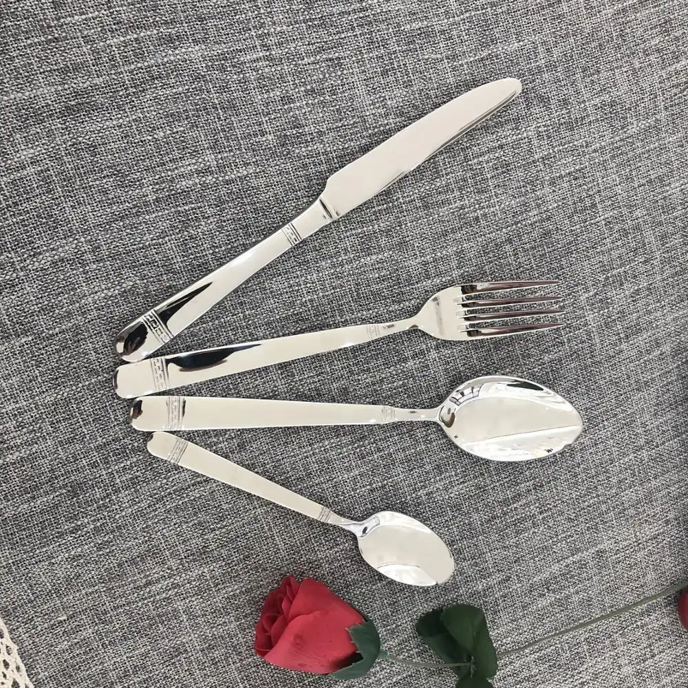 Wholesale Vintage Restaurant Hotel Hammered Silver Flatware Reusable Knife Spoon Fork Stainless Steel Cutlery Set