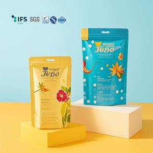 Pochette debout en plastique étanche à l'humidité personnalisée avec impression par gravure sur feuille à fermeture éclair 250 gr d'emballage alimentaire pour sacs à collation et à biscuits - Product Image 2