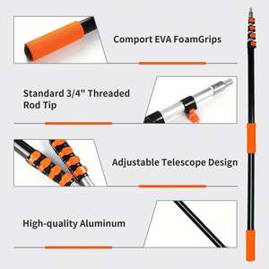 Professional Grade <strong>Telescoping</strong> Extension 5-24ft Extendable Aluminum Pole With Metal Threaded End For Multi-Purpose Use - Product Image 3