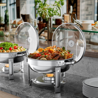 LIYUNDA Fabricant – Plat de service rond de luxe en acier inoxydable doré pour buffet, chauffe-plat pour la restauration