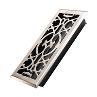 LAKESO 4*10'' 4*12'' Grille de ventilation au sol en acier satiné de haute qualité, style victorien moderne, installation facile, pour maison et entrepôt