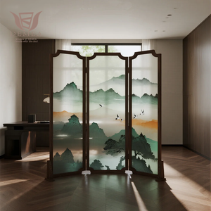 DEMEA Moderne Classique En Bois Massif De Luxe Chambre Cloison Portes Écran Décoratif Fenêtres Pliant Ouvert Rouleau Store pour Escalier - Product Image 2