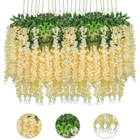 Nouvelle Décoration Murale de Mariage en Fausse Glycine, Fleur Artificielle en Rotin, Vente en Gros, Fournisseur de Fleurs Artificielles