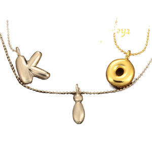 New Trendy Fashionable Custom DIY Gold and <strong>Silver</strong> Plated Initial A-Z Letter Bubble Design Copper <strong>Pendant</strong> for Women and <strong>Men</strong> - Product Image 6