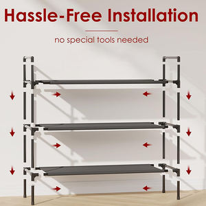 Zapatero Metálico Moderno de 3 Niveles, Organizador de Zapatos Apilable de Tela No Tejida para el Hogar - Product Image 3