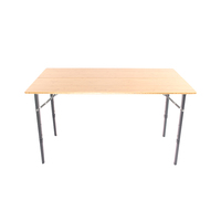 Table carrée pliable en aluminium et bambou, design asiatique, pour camping, pique-niques, fermes, extérieur, pieds