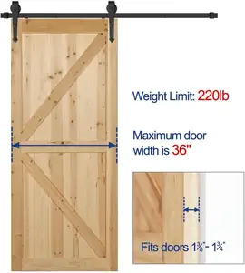 Herrajes para puertas de Granero corredizas de madera de estilo moderno Americano montados en flechas