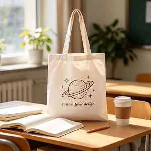 Double Side Print Custom Canvas <b>Tote</b> Bag Reusable <b>Tote</b> with Custom Logo & Design for School Daily <b>Travel</b> - Product Image 2