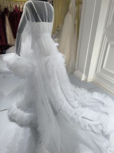 S0144G 2026 Robe de nuit de grossesse confortable de haute qualité, nouvelle collection très vendue, en dentelle fine et tulle, longue et sexy, pour mariée ou matinée. - Product Image 4