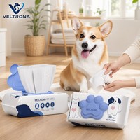 MEICHONG EDI Hondendoekjes 80 Stuks Premium Non-Woven Zachte Natuurlijke Doekjes met Pootprint Deksel voor Katten en Honden