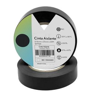 Cinta aislante ancha de PVC negra de 25 mm x 20 m, flexible y duradera, ideal para trabajos eléctricos y aislamiento de cables. - Product Image 1